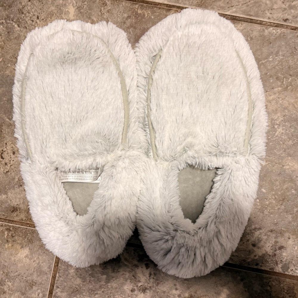 Warmies Plush Gray Slippers